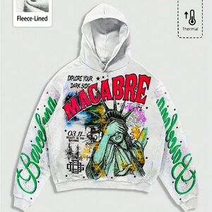 Graphic White Hoodie with Colorful Print